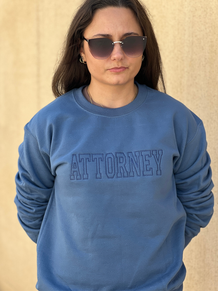 Attorney. Sweatshirt. Navy. Embroider. - touchofsouth