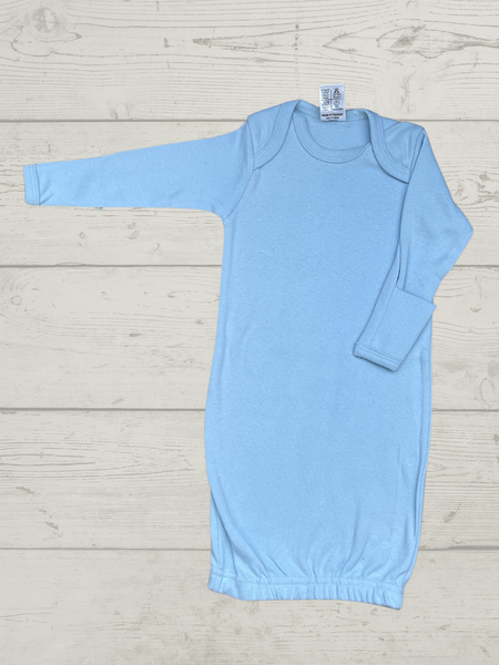 Newborn Infant Layette Gown - 100% Cotton Interlock. Custom Monogram. - touchofsouth