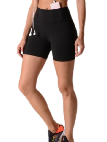 Women’s High Rise Matte Activewear Biker Shorts w/ Hidden Waistband Pocket, 060 - touchofsouth