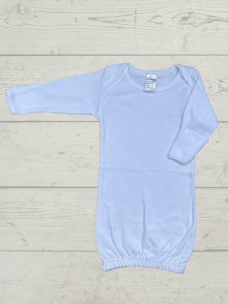 Newborn Infant Layette Gown - 100% Cotton Interlock. Custom Monogram. - touchofsouth