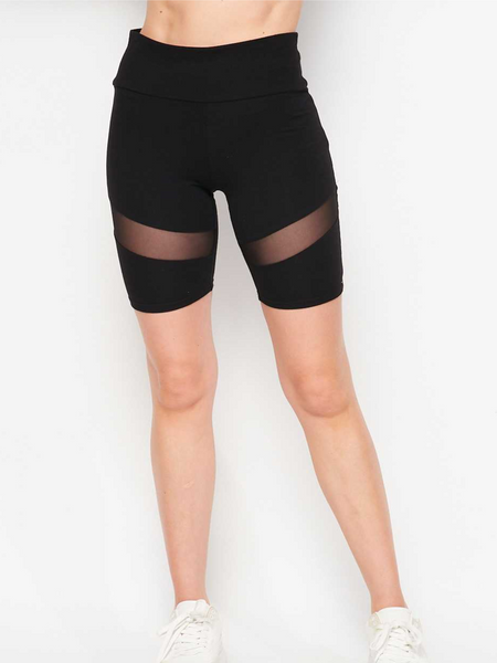 Black Meshed Biker Shorts - touchofsouth