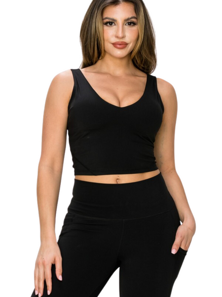 Women’s Fitted Activewear Tank-Top, Black, 693 - touchofsouth