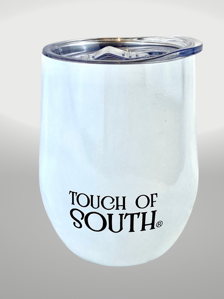 Stainless Steel Wine Cup with Lid. Gold/White/Silver/Blue. - touchofsouth