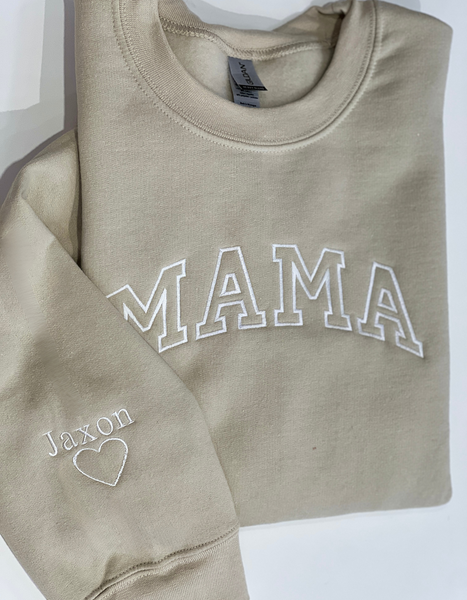 MAMA..Embroidered Sweatshirt by Touch of South. Gift for MOM.