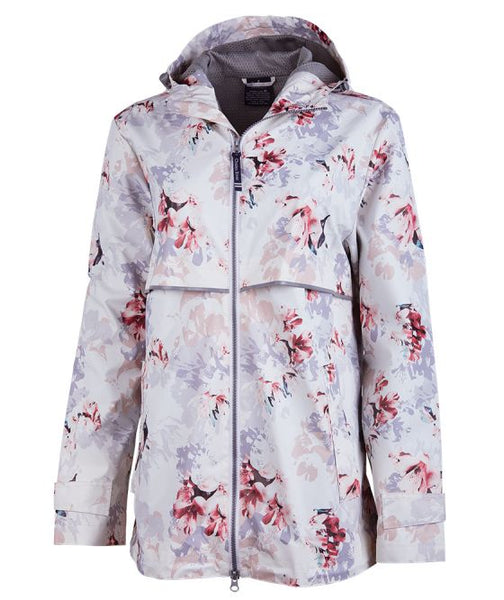 WOMEN’S NEW ENGLANDER® FLORAL PRINTED RAIN JACKET. Monogram. - touchofsouth