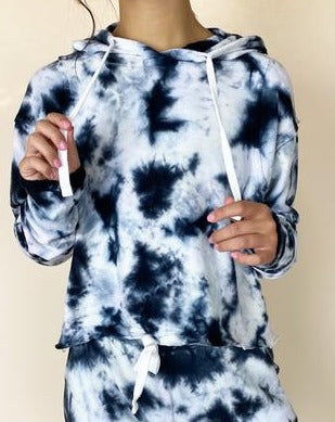 Tie Dye Pullover Drawstring Hoodie by MONO B - touchofsouth