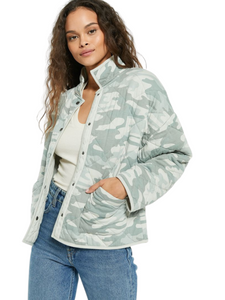 MAYA CAMO QUILTED JACKET by Z Supply - touchofsouth