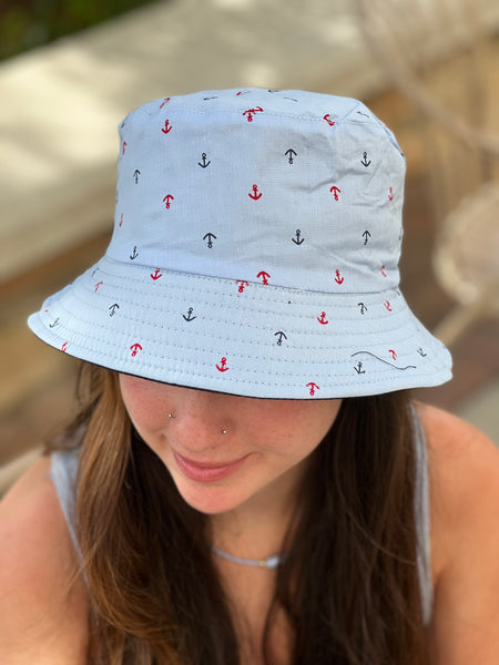 Nautical Print Bucket Hats - touchofsouth