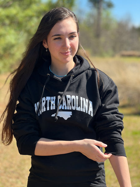 NORTH CAROLINA.. Hoodie, Black Color by Touch of South - touchofsouth