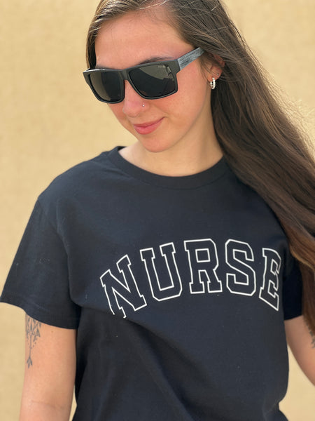 NEW! Nurse... Print in White on Black "Gildan" T-shirt, Short Sleeve by Touch of South - touchofsouth