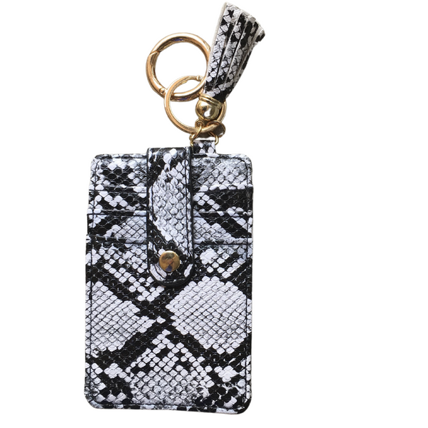 snake skin Card Holder/ID Wallet Key Chain