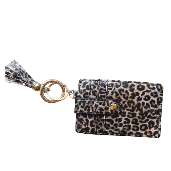 leopard Card Holder/ID Wallet Key Chain