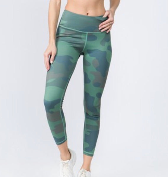 Women's Active High Rise Camouflage Leggings with Pocket - touchofsouth