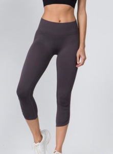 Women's Active High Rise Cinched Ankle Seamless Leggings. Shark. - touchofsouth