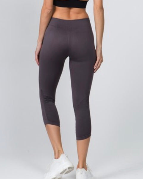 Women's Active High Rise Cinched Ankle Seamless Leggings. Shark. - touchofsouth